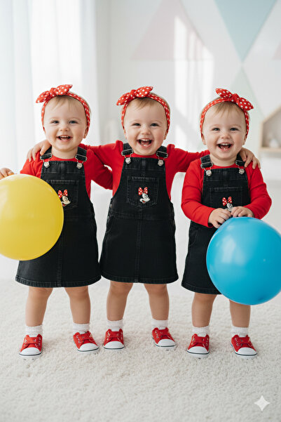 SONGÜLBERİK Girl's Black Salopette Dress