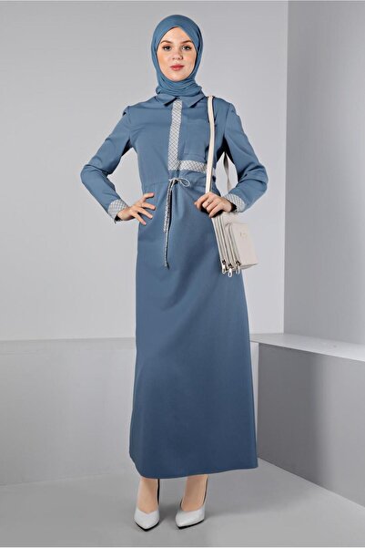 Alvina Beli Büzgülü Elbise 43435