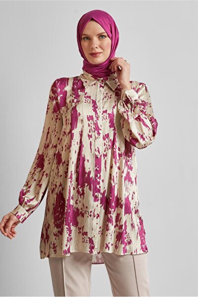 Alvina Patterned Satin Tunic 45429