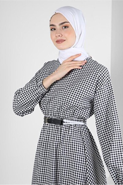 Alvina PÖTİKARE DESENLİ MANŞETLERİ LASTİKLİ ELBİSE 43721