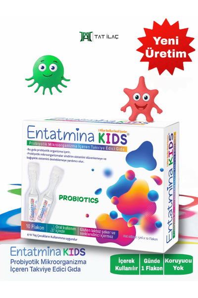 Entatmina kids 10 Flakon 2 Milyar Bacillus Clausii Sporu Içeren Probiyotik