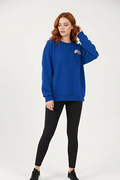 UNCİA OUTDOORS Baskılı Oversize Bisiklet Yaka Sweatshirt