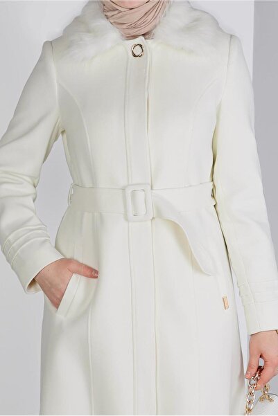 Alvina Fur Detailed BELTED COAT 90341