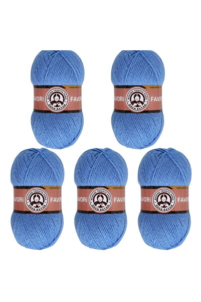 Ören Bayan Ören Favori Örgü İpi - Mavi - 5'Li Paket - ( Renk Kodu : 015 )