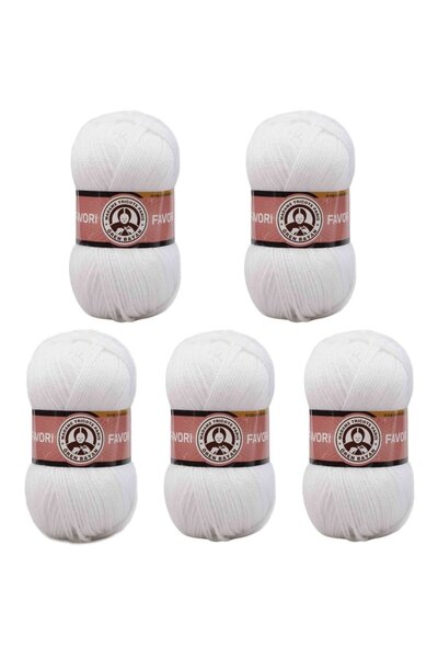 Ören Bayan Ören Favorite Knitting Yarn - White - 5 Pack - (Color Code: 000)