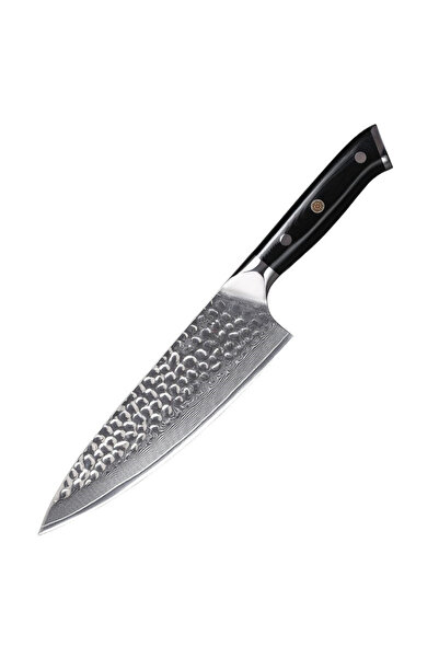 KRASINO Cuțit de bucătar Teshiro, oțel Damasc cu 67 de straturi, HRC 60, lungime lamă 20 cm