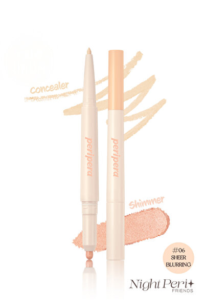 PERIPERA Çift Taraflı Kapatıcı ve Işıltılı Kalem Far PERIPERA Sugar Twinkle Duo Eye Stick (06 Sheer Blurring)