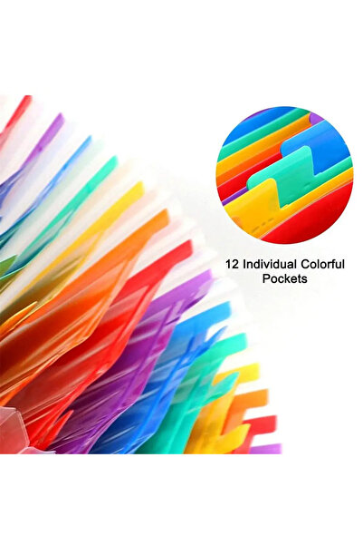 Choice 12 Pocket Folders Expanding File Folder 12 Pockets A4 Size Filing Folder Organizer Large Capacity Po