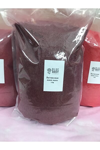 BlueDaisyCandle 1 Kg MÜRDÜM renkli GUAVA kokulu Inci Tozu Mum ( 25 Adet 20 Cm Fitil Ile ) Toz Mum , Kum Mum