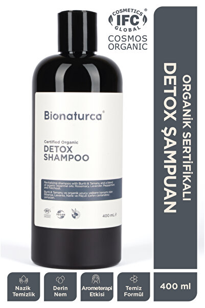 BIONATURCA Organik Sertifikalı Arındırıcı Detoks Şampuan 400 ml