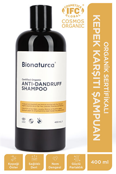 BIONATURCA شامبو عضوي معتمد للحماية من القشرة 400 مل
