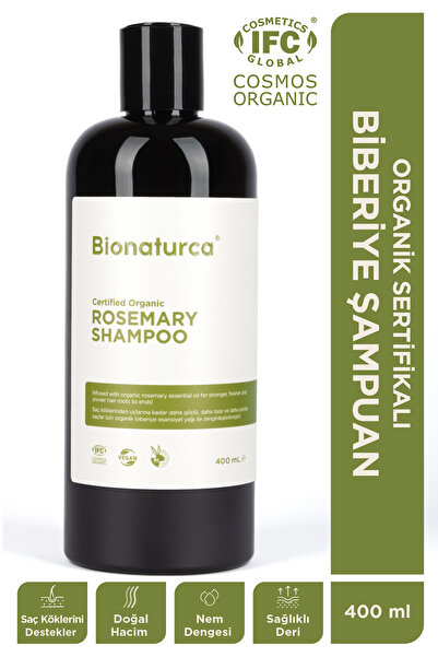 BIONATURCA Organik Sertifikalı Dökülme Karşıtı Biberiye Şampuanı 400 ml