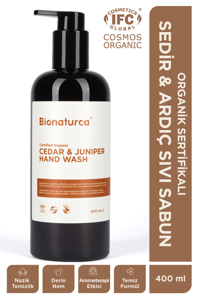 BIONATURCA Organik Sertifikalı Sedir & Ardıç Sıvı Sabun 400 Ml.