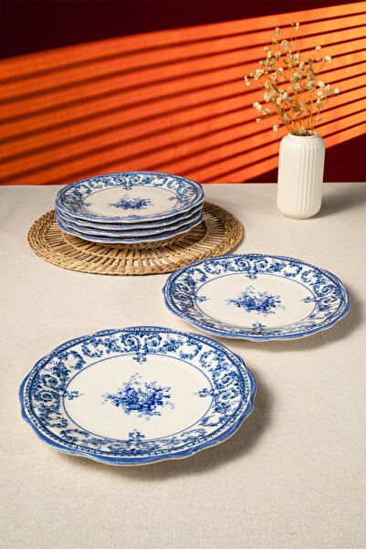 Fecra Majestic Blue 6 Parça Pasta Tabağı Seti