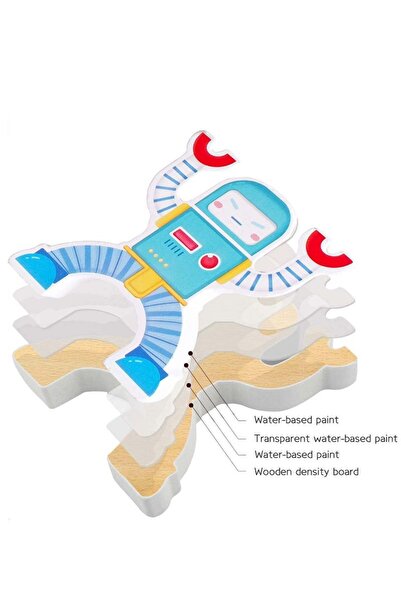Arabest Wooden Robots Stacking Toy, Balancing Stacking Blocks Game, Wooden Stacking Toys Educational Stem Mo