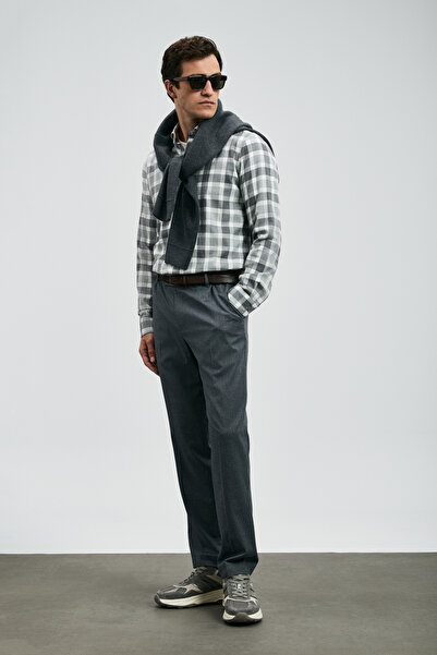 Lufian Quel Men's Basic Shirt Regular Fit Gray