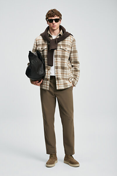 Lufian Vardar Erkek Basic Gömlek Regular Fit Bej