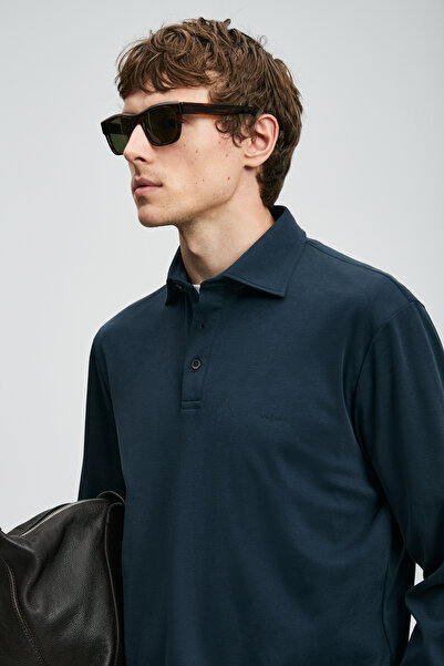 Lufian Rocky Smart Men's Polo T-Shirt Navy Blue