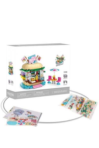 Arabest Building Blocks Toys, 443pcs Kids Toy Hamburger Store, Construction Building Blocks Kits, Educationa