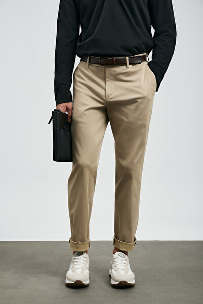 Lufian Rumi Smart Men's Chino Pants Slim Fit Beige