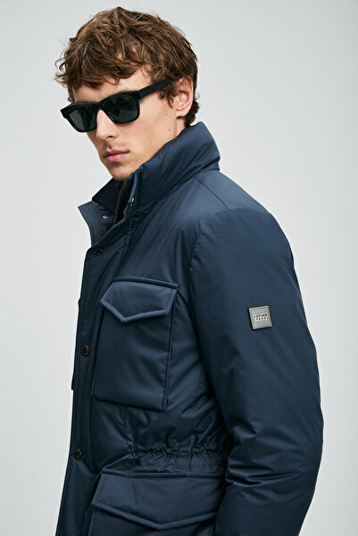 Lufian Edgar Goose down Men's Coat Navy Blue