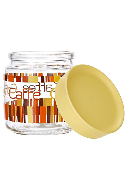 PUFO Yellow Coffee glass container with lid, for coffee, tea, spices, 750 ml