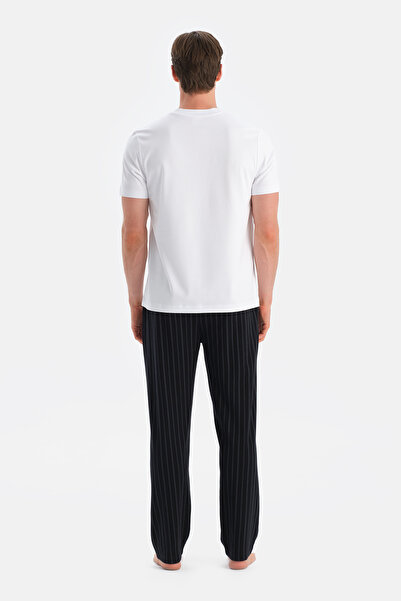 Dagi Siyah Çizgili İnterlok Pantolon