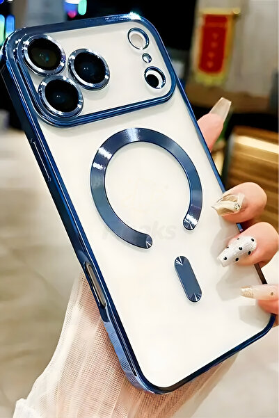 Fibaks iPhone 17 Pro Max Kılıf Kamera Lens Korumalı Magsafe Şarj Kilifi Şeffaf Renkli Yumuşak Kapak