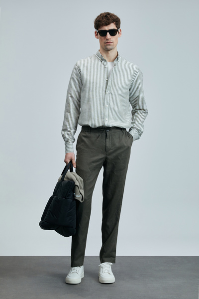 Lufian Karl Smart Erkek Chino Pantolon Slim Fit Yeşil