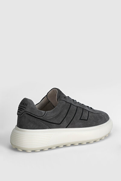 Lufian Frank Erkek Deri Sneaker Ayakkabı Koyu Gri