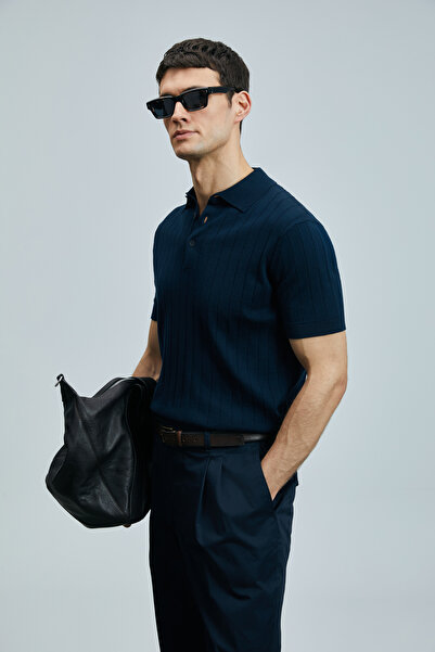 Lufian Bold Erkek Pamuklu Kazak Koyu Lacivert