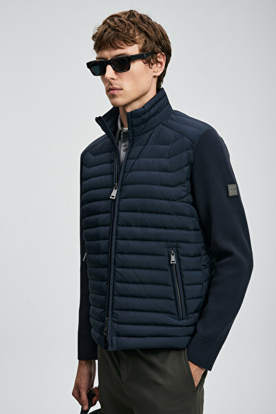 Lufian Sergio Goose down Men's Coat Navy Blue
