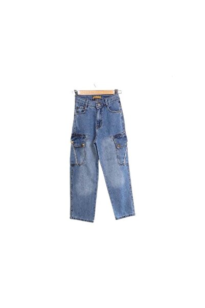 BAŞAK ÇOCUK GİYİM 421059 Erkek Kargo Cepli Bagi Kot Pantolon 6Y,7Y,8Y,9Y,10Y ...