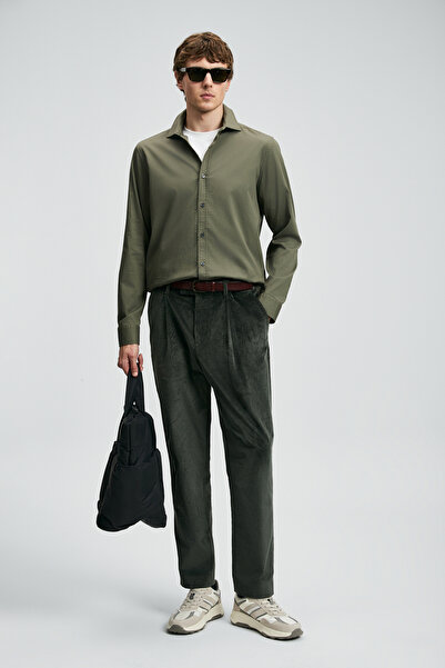 Lufian Ferla Erkek Basic Gömlek Regular Fit Açık Yeşil