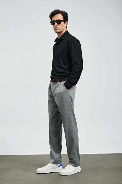 Lufian Carl Мъжка базова риза Regular Fit Черна