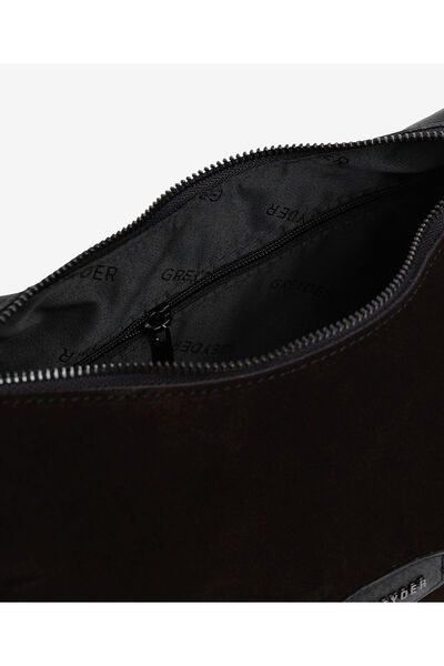 Greyder Kadın Siyah Hakiki Deri Omuz Çantası 5K2CN69637