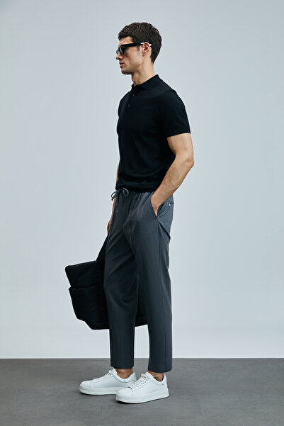 Lufian Derek Erkek İpek Karışımlı Kazak Siyah