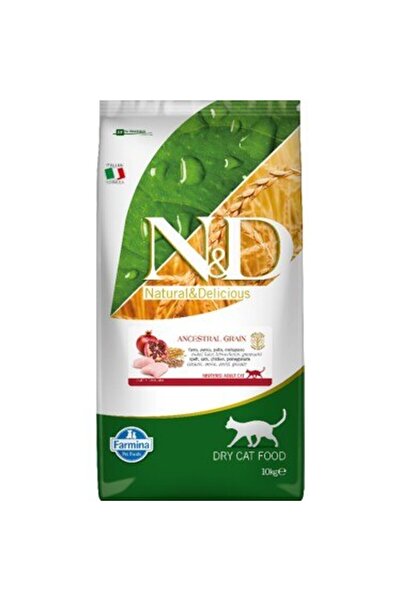 N&D Az Tahıllı Tavuk&Nar Kısır Kedi Maması 10 KG