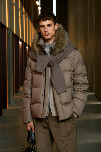 Lufian Josep Kaz Feather Men's Coat Earth