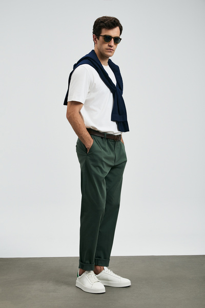 Lufian Rumi Smart Men's Chino Pants Slim Fit Green