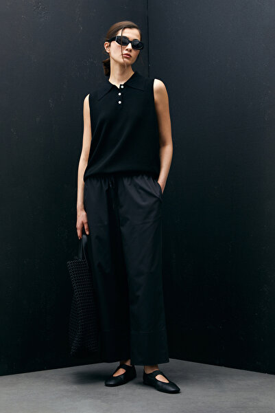 Lufian Molly Kadın Keten Karışımlı Kazak Siyah