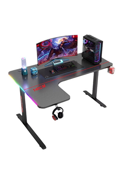 NKX Ergonomic Gaming and Computer Desk with LED Lights 140 CM