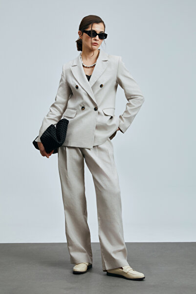 Lufian Hestıa Kadın Keten Pantolon Bej