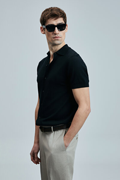 Lufian Hector Erkek Modal Karışımlı Kazak Siyah