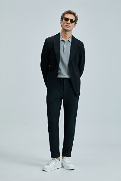 Lufian Hunter Smart Ανδρικό Chino Παντελόνι Slim Fit Μαύρο