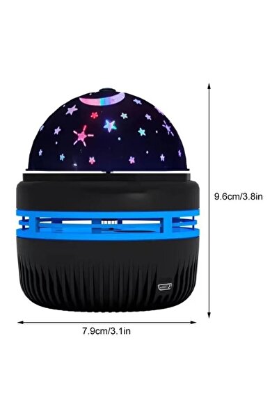 SGE Projektörlü Ayyıldız Küçük 8 Cm Çocuk Bebek Odası Gece Lambası Siyah Tuşsuz