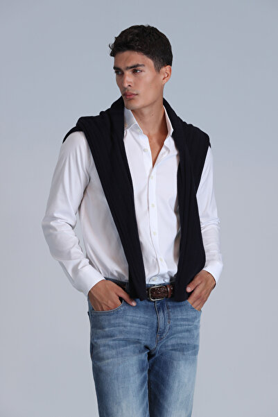 Lufian Daniel Чоловіча сорочка Slim Fit біла Basic