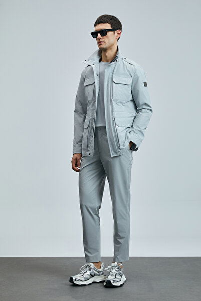 Lufian Alex Smart Ανδρικό παντελόνι Chino Slim Fit Stone