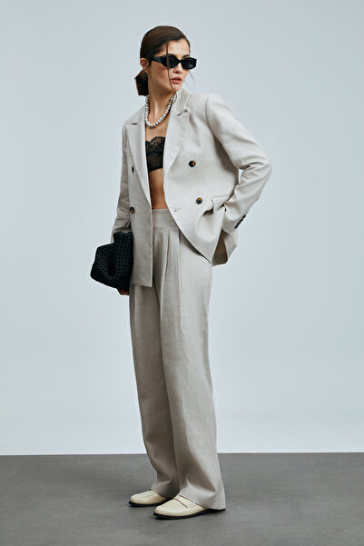 Lufian Hestıa Kadın Keten Pantolon Bej