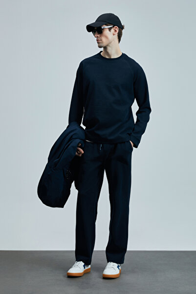 Lufian Lınes Erkek Sweatshirt Lacivert